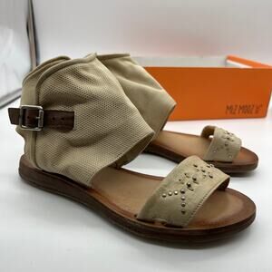 Miz Mooz Leather Wide Width Sandals Women Size 7.5 Forge Cappuccino